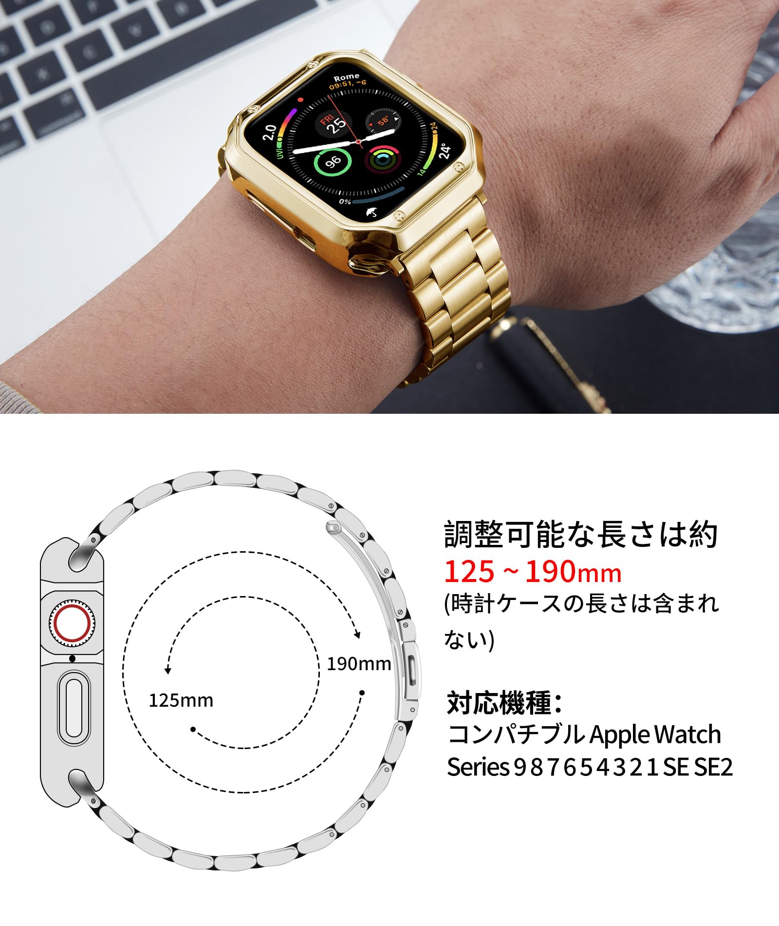 Amazon.co.jp: コンパチブル Apple Watch バンド 46mm 45mm 44mm 42mm